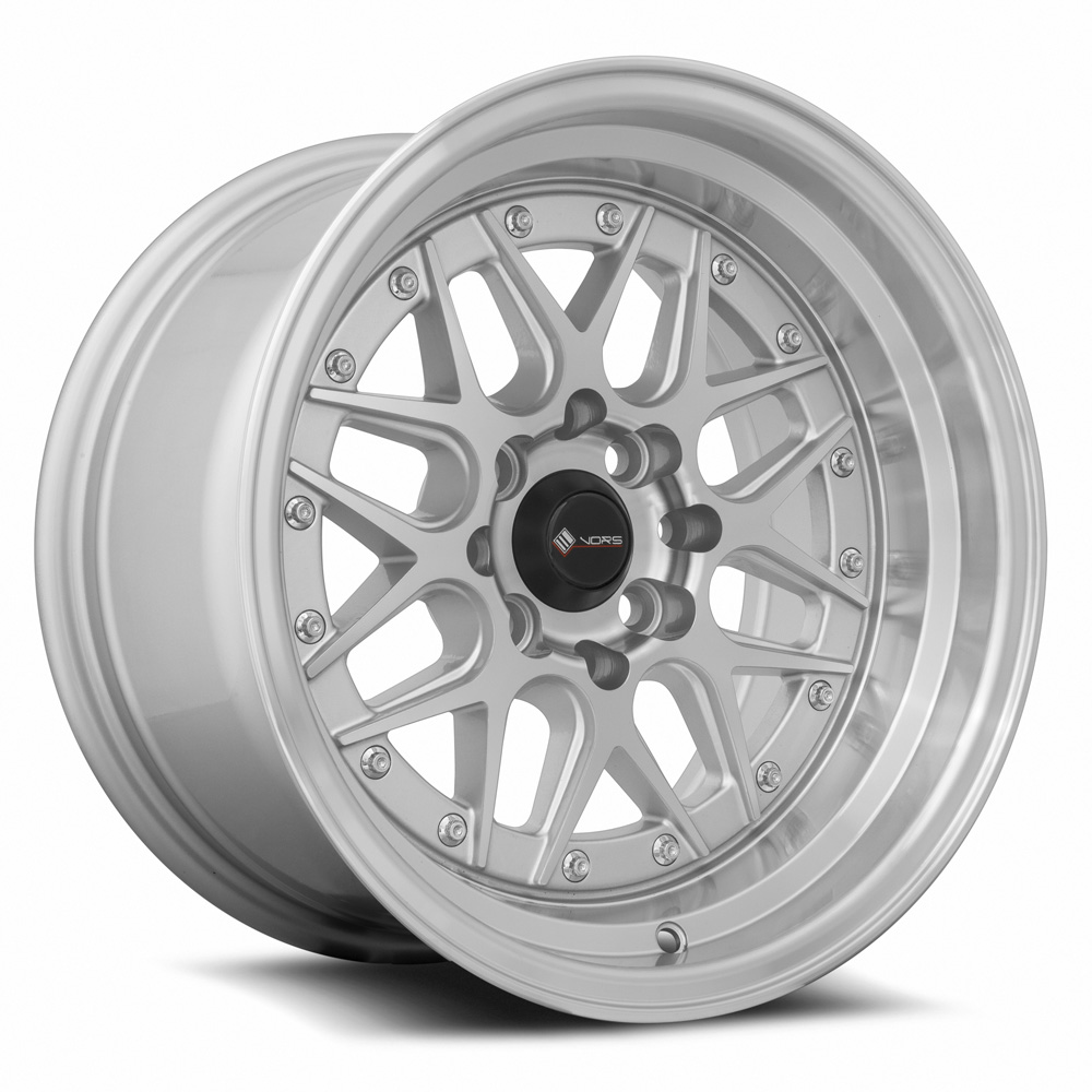Vors Wheels VR7 15x8 4x98 Silver Machine Face Lip Chrome Rivet offset 0