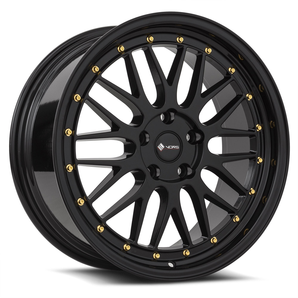 Vors Wheels VR8 19x8,5 5x112 All Black Gold Rivet offset 35