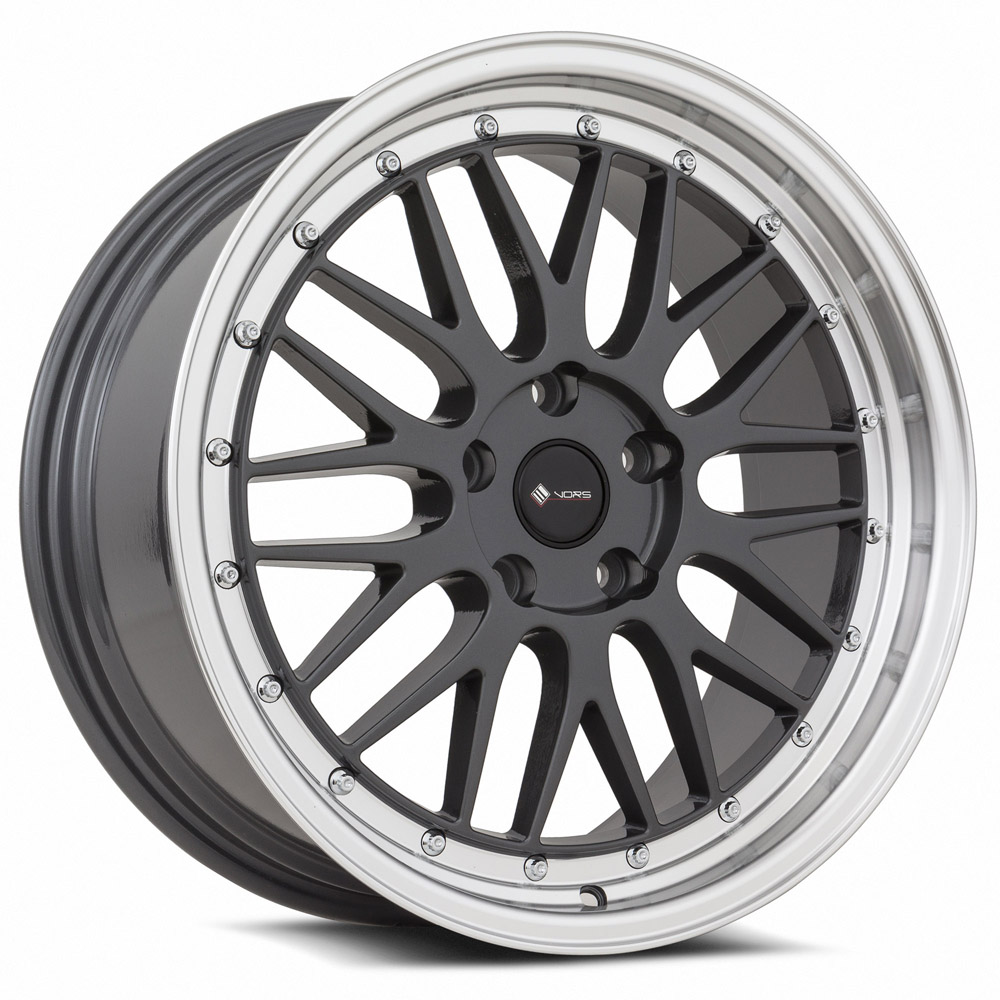 Vors Wheels VR8 19x8,5 5x112 Hyper Black Machine Lip Chrome Rivet offset 35