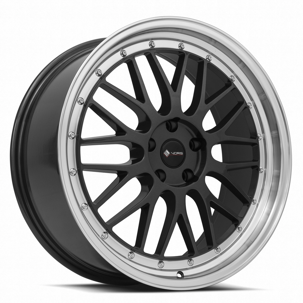 Vors Wheels VR8 20x8,5 5x115 Hyper Black Machine Lip Chrome Rivet offset 35